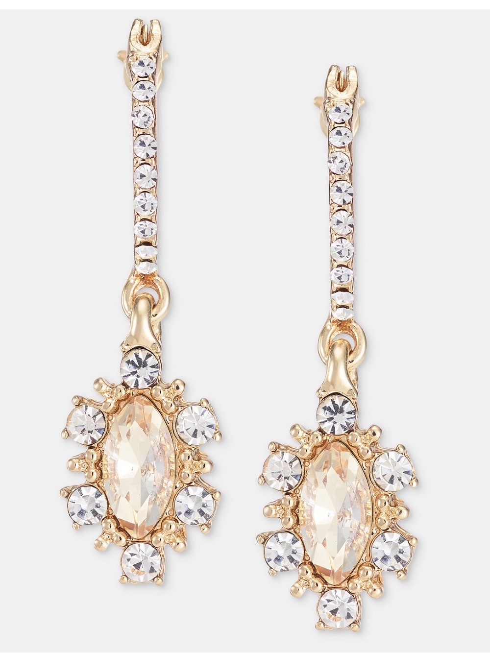 NWT! MARCHESA Crystal Drop Huggie Hoop Earrings